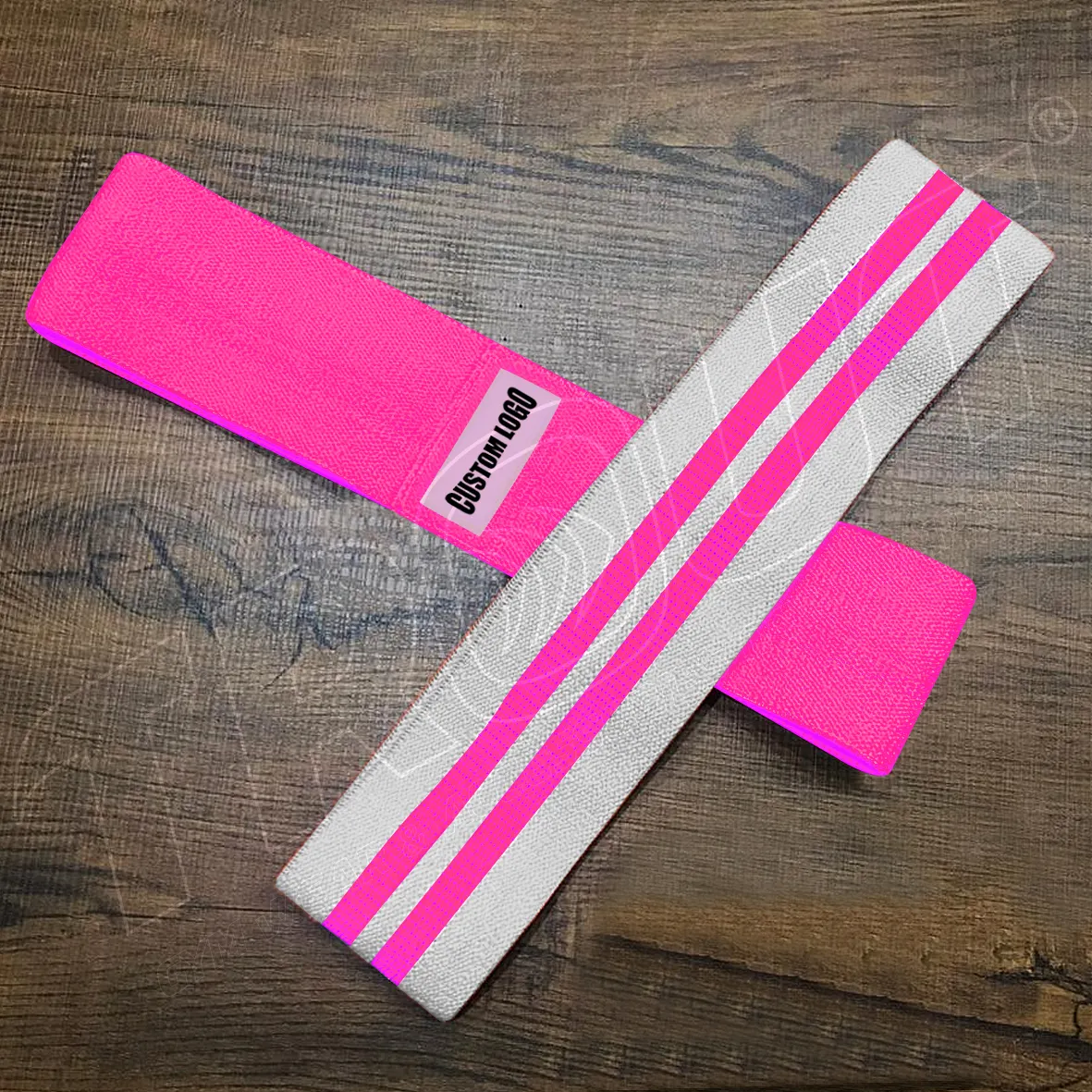 Perfect Hot Pink Athletics Hip Band - Non Slip Fabric Resistance Bands for Women