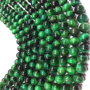 Cuentas cultivadas de agua dulce de ojo de tigre verde Real 100%, cuentas de piedra sueltas de 6mm, fabricación de joyas DIY certificadas por terceros - Product Image 2