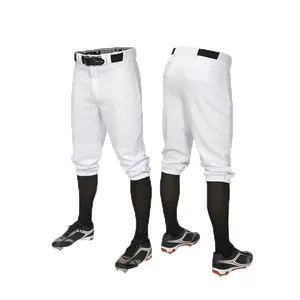 Pantalon de base-ball blanc, nouvelle conception personnalisée par Sublimation, capri, court, 3/4, vente en gros