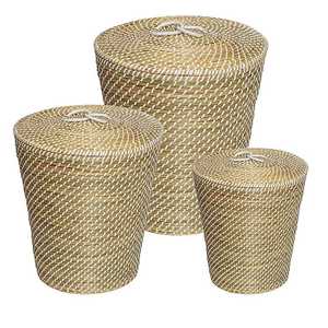 Whism — panier en jonc naturel tissé à la main, avec couvercle, pour le rangement et l'espace, fabriqué au Vietnam - Product Image 6