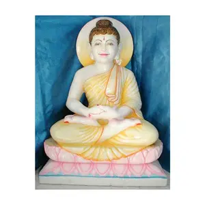 Mooie Handgemaakte Pure Makrana Wit Marmer Lord Buddha Standbeeld Top Kwaliteit Handgemaakt Product Voor Aanbidding En Geschenken