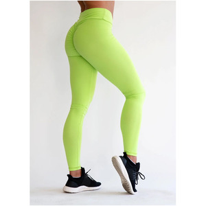 New Neon Green SCRUNCH <b>BOOTY</b> LIFT YOGA <b>LEGGINGS</b>-Casual Breathable High Waist Knee-Length - Product Image 1