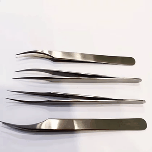 อุปกรณ์ดูแลความงามสเตนเลสสำหรับต่อขนตา,แหนบโปรปลายทรงโลมาปลายมนผิวขัดด้านขนาด12.5ซม. CE - Product Image 2