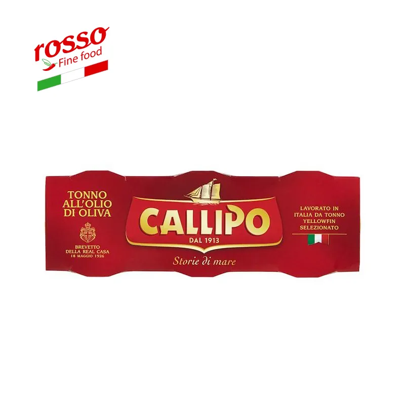 Yellowfin טונה עם זית שמן Callipo 80g x 3 פח פחיות יד-עבד-תוצרת איטליה