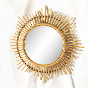 Espejo de belleza en forma de Sol de ratán, superventas, decoración para el hogar, 2020, hecho en Vietnam - Product Image 1