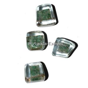 สลักสีเขียว Aventurine Orgone เกลือกกลิ้งหิน - Product Image 1