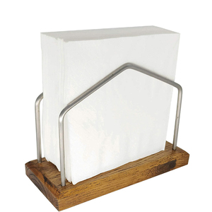 Metal & Rustic Wooden Napkin Holder Table Farmhous Metal Iron Wire Napkin - Product Image 2
