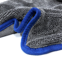 Serviette de séchage automobile en microfibre torsadée coréenne Premium 550 GSM 73x90cm Extra Large, absorption rapide, haute densité, bordure douce et renforcée
