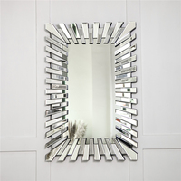 Miroir mural décoratif moderne en 3D, OEM/ODM, Rectangle, scintillant, décoration