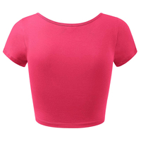 Atasan Crop Polos Wanita, Pakaian Atasan Polos Leher Bulat Lengan Panjang Aktif Mode Baru