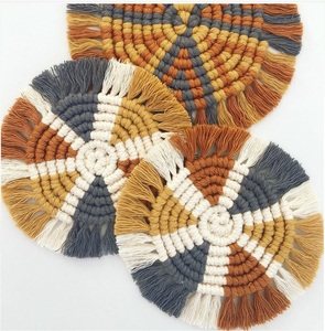 สีสันMacrame Placematsความร้อนกันลื่นTablemat Coasterสำหรับร้านอาหารหน้าแรก - Product Image 1