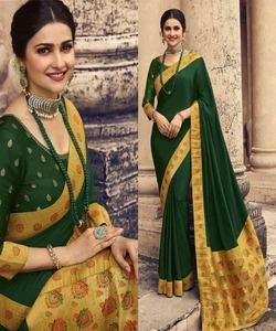 Banarasi Seda Jacquard Sari Con Blusa Mujeres Desgaste Señoras Fiesta Festival Uso diario Algodón suave Seda Sari Venta al por mayor Ropa de bajo precio - Product Image 1