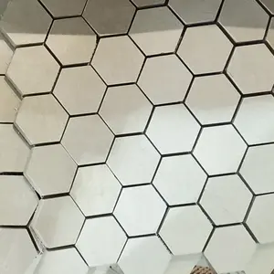 Mosaico de porcelana de diseño moderno antiguo hecho a mano, azulejos de pared hexagonales 3D con forma de diamante, antisalpicaduras, al azar