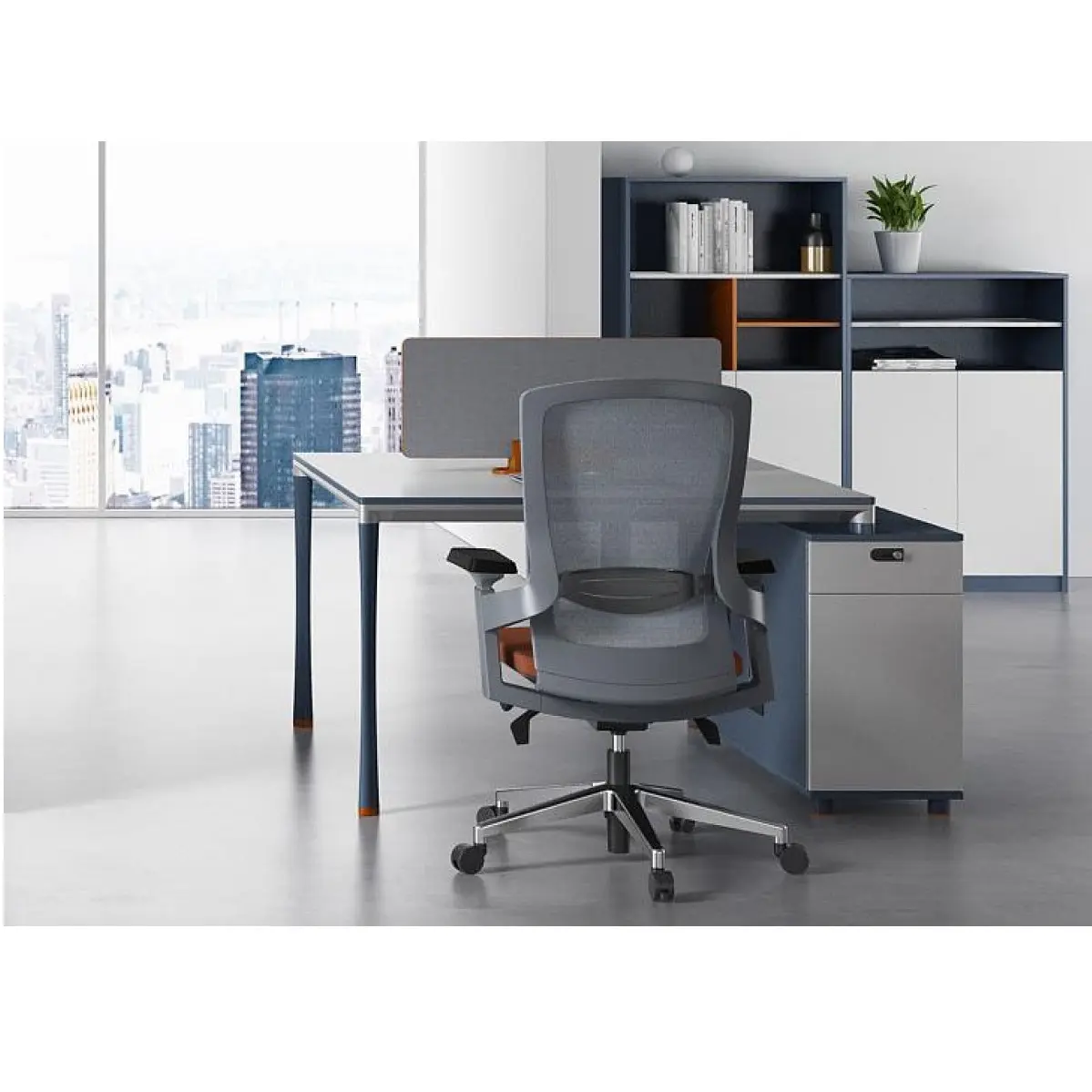 1400x1200x750mm 2-Sitzer Modernes schlankes Profil Metall bein mit Holz schreibtisch Staff Office Workstation Computer Arbeitstisch Tisch
