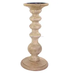 Natural Wash Wood Candle Holders Vintage Candle Stands