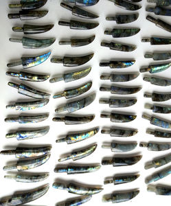 Grandsharp — couteau de chef, cabochon en labradorite, gemmes, couteau de chasse, pierres précieuses, damas - Product Image 6