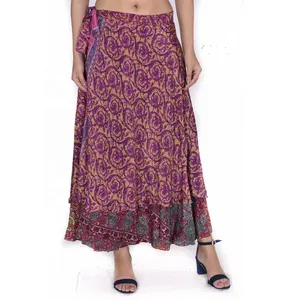 制造商和出口商的女装印度丝绸纱丽魔法包裙