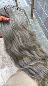 เกลือ N พริกไทยต่อผมสีเทาธรรมชาติต่อผมมนุษย์สีเงินผู้ขายผมธรรมชาติ - Product Image 6