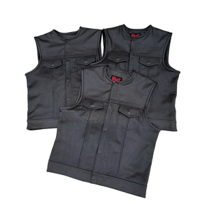 Gilet de motard en cuir véritable, Gilet personnalisé en cuir véritable pour moto - Product Image 6