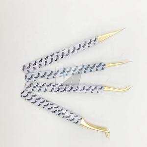 Pince à cils de haute qualité, polyvalente, avec logo personnalisé, en acier inoxydable japonais, revêtement papier, pour impression de cils - Product Image 1