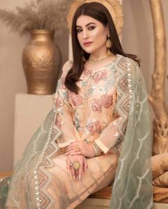 High Quality Party Wear Pakistani Ready-Made Shalwar Kameez for Women Shafoon Fancy Collection <b>Net</b> Organza <b>Fabric</b> 3 Piece - Product Image 4