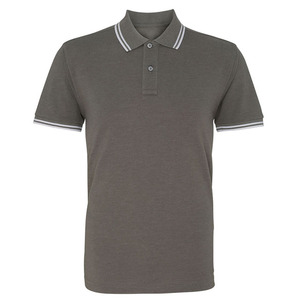 Meilleur prix Chemise à col polo à manches courtes de style décontracté pour homme 100% coton gris uni anti-rides tricoté écologique - Product Image 4