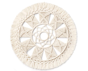 Suspension murale en macramé, forme ronde, grand format, pour la maison - Product Image 1