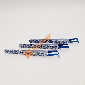 แหนบถอนขนตา90องศาทำจากสเตนเลสทนทานสำหรับขนตาแบบคลาสสิกและขนาดใหญ่พิมพ์ลายผีเสื้อ - Product Image 6