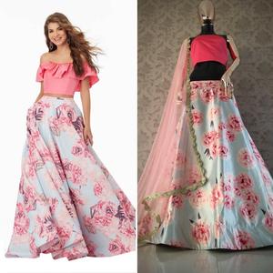 ภาพ Lehenga Choli ร้อนพิมพ์ Lehenga Choli สำหรับสาวๆที่สวมใส่ในงานปาร์ตี้ด้วยอัตราที่ต่ำ - Product Image 2