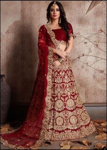 LEHENGA-bordado pesado indio/paquistaní para novia, vestido de blusa embellecido, trabajo ZARDOZI para boda @ 2021 - Product Image 2