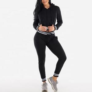 PIHA SPORTS Nuevo Conjunto Deportivo de Invierno para Mujer, Top Corto y Pantalones con Capucha para Correr, Gimnasio, Entrenamiento, Diseño Personalizado, Chándal Informal para Dama - Product Image 3