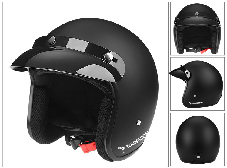YOUNGSON Half Face ABS Motorcycle Helmet DOT Certified Men| Alibaba.com