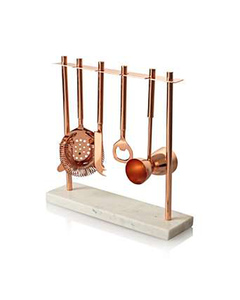 Jeux d'outils de barre à base de marbre, barres en or avec manche en bois et en métal, 17 pièces - Product Image 1