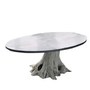 Di alta Qualità di Stile Moderno In legno di Teak e Tronco Ovale Tavolo Da Pranzo Con Materiale In Legno di Teak Tronco