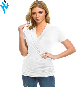 T-shirt blanc à col rond pour femmes, 100% coton, impression numérique personnalisée avec Logo imprimé, dernier Style, vente en gros - Product Image 4