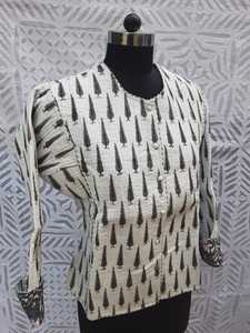 Chaquetas de Tela de Algodón de Alta Calidad con Estampado en Bloque, Acolchadas de Algodón, con Botones, Abrigo Nehru Cálido de Invierno para Mujer - Product Image 3