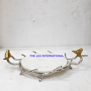 Aluminum Metal <b>Leaf</b> Shape Gold Plated Enamel Color Tray Sets of 3 Fancy Style Hot Selling Highest Quality Tray - Product Image 5