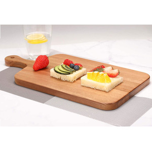 Planche à découper ronde écologique en bois de manguier avec poignée pour le service de pizza de cuisine et les blocs à découper la viande - Product Image 5