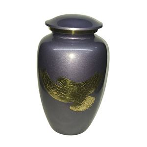 Urne de crémation en aluminium avec gravure d'oiseaux Urnes de cendres funéraires pures de qualité supérieure pour services funéraires Urnes pour adultes - Product Image 1