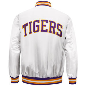 แจ็กเก็ตเริ่มต้นเลตเตอร์แมนสำหรับผู้ชายเสื้อแจ็กเก็ตเบสบอลผ้าซาตินสวมใส่สบายเสื้อผ้าแนวสตรีทผ้าโพลีเอสเตอร์สภาพใหม่ - Product Image 4