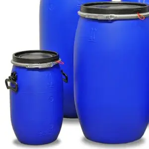 50L hdpe blaue Kunststoff fässer Trommel mit Gewinde deckel und Griff