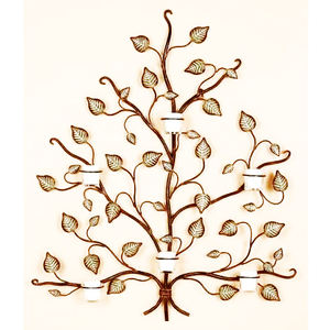 Candelabro antiguo y único multiusos, soporte de Metal para pared de hojas, arte de pared decorativo de metal para interiores y exteriores - Product Image 6