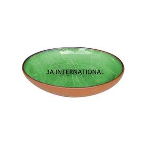 Assiettes de service décoratives en métal pour table à manger, service de traiteur de mariage, design personnalisé, finition émail vert - Product Image 1