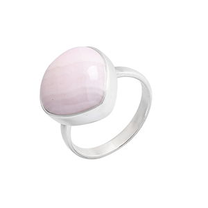 Excellente bague de pierres précieuses naturelles en orgonite rose Bague en argent sterling 925 Bague à la mode plaquée argent romantique pour cadeau de mariage. - Product Image 2