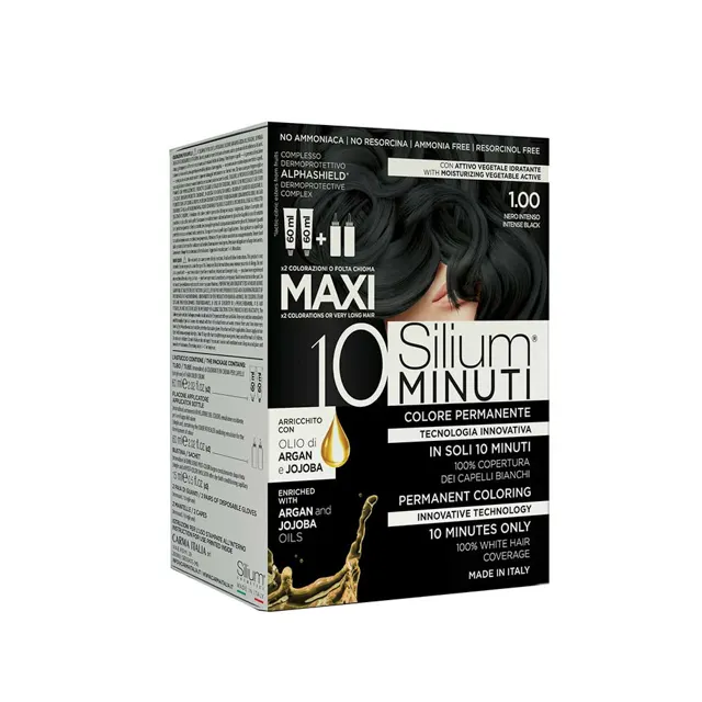 Sản Xuất Tại Ý Hight Chất Lượng Maxi 10 Phút Amoniac Miễn Phí Intense Đen Vĩnh Viễn Thuốc Nhuộm Tóc Màu Kem Kit