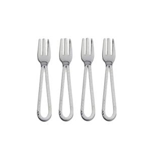 Vaisselle en acier inoxydable plaqué argent avec longue boucle à poignée Paquet cadeau couteau et fourchettes en acier inoxydable ensemble de couverts - Product Image 1