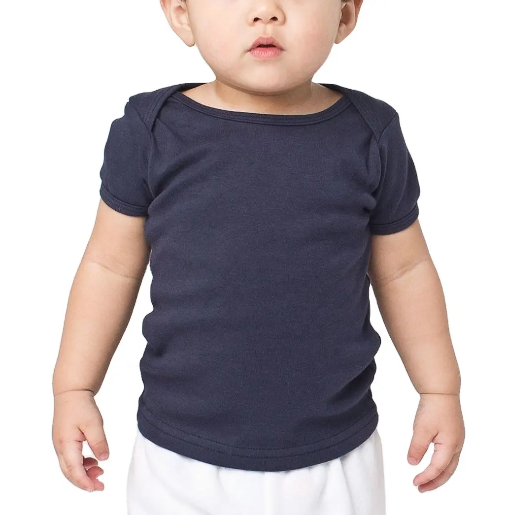 Baby T shirt tops clothes 100 % cotton plain dyed basic summer wear t shirts toddler kids Unisex solid color organic tees