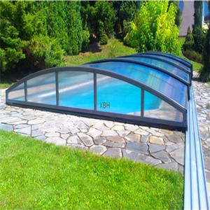 Tente de natation en verre avec ligne basse pour <span class=keywords><strong>piscine</strong></span>, chapiteau de soleil mobile, toit rétractable, maisons de patio, - Product Image 5