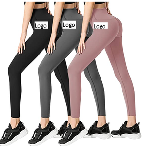 Pantalones de Yoga de cintura alta para mujer, mallas de entrenamiento para correr, 92% poliéster, 8% LICRA - Product Image 6