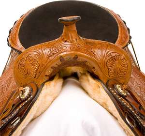 Ensemble de selle anglaise en cuir véritable de qualité supérieure, course de barils, équipement de cheval western, quincaillerie en acier inoxydable durable, plusieurs tailles - Product Image 5